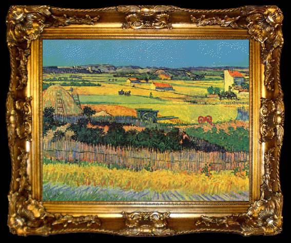 framed  Vincent Van Gogh Harvest at La Crau, ta009-2